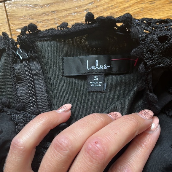 LULUS Lust or Love Black Embroidered Lace Long Sleeve Dress size S. - Picture 15 of 16